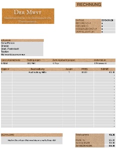 Rechnungsvorlagen - Der MwSt rechnung-template für MS Excel  xls-Format
