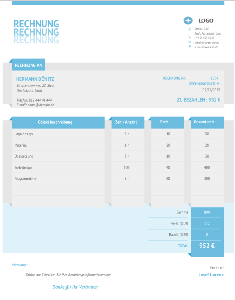 Rechnungsvorlagen - Qualitätsrechnungsvorlage